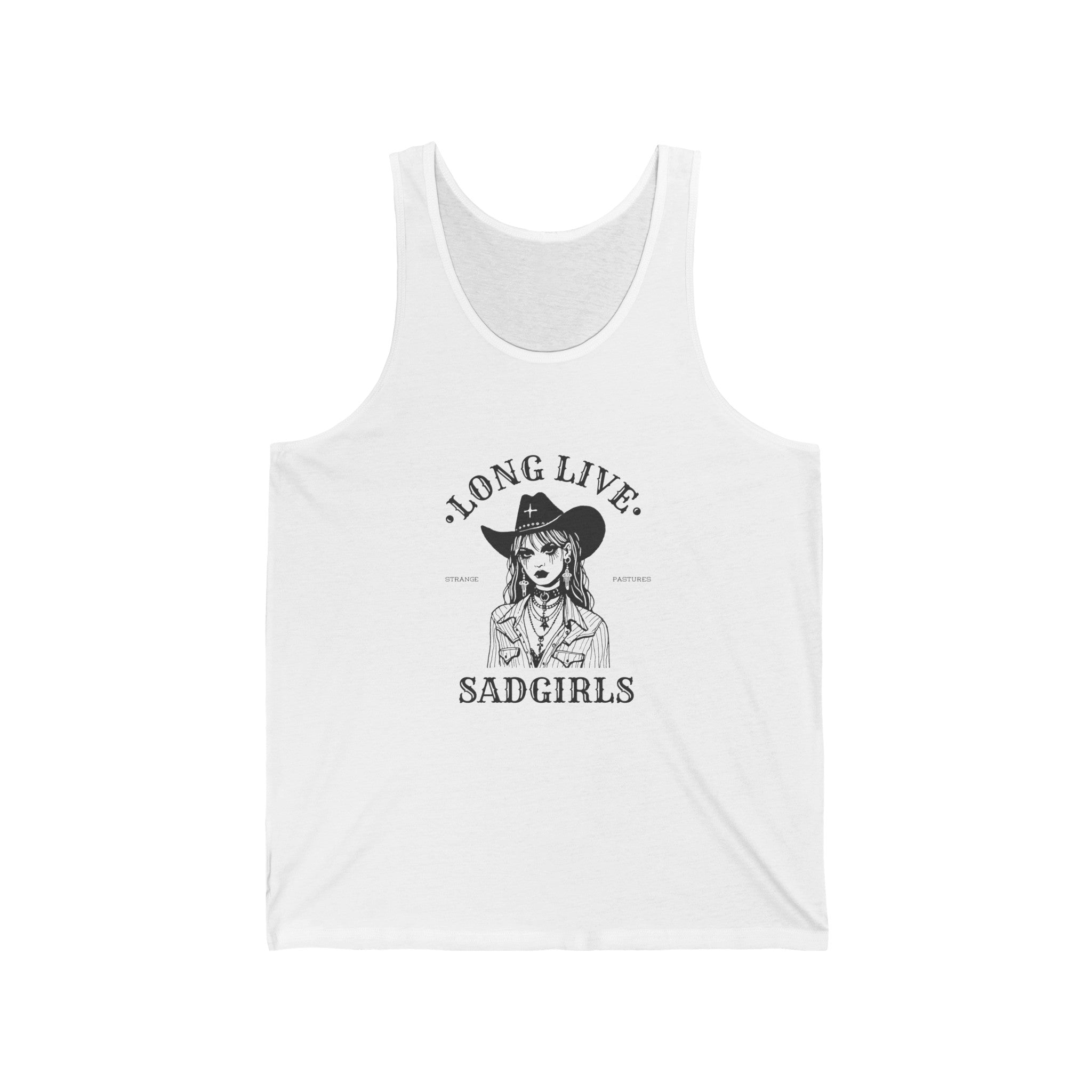 "Long Live Sadgirls" Western Gothic Tank - Alt-Country Women's Apparel Printify